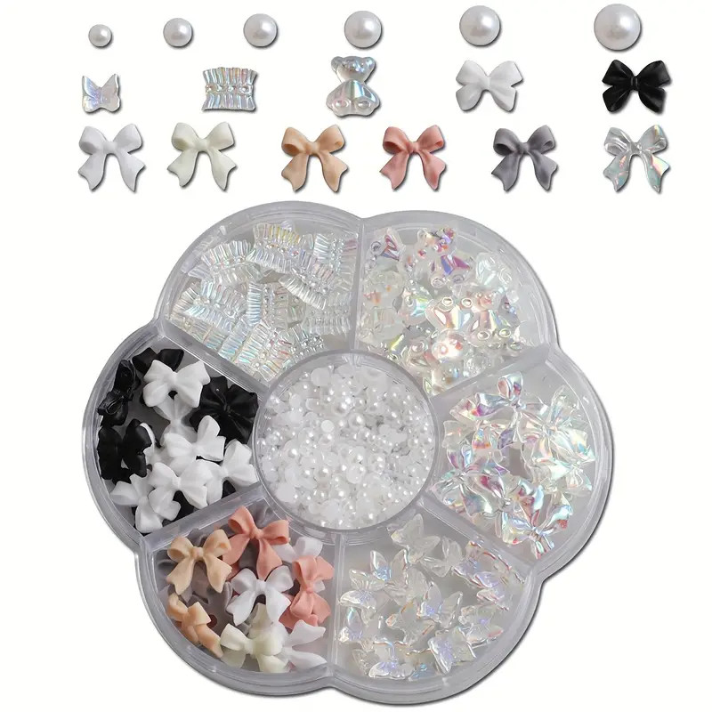 Mixed Bowknot Butterfly Nail Charms, Resin Nail Art Pearls Nail Art Accessories,Nail Art Supplies... | Temu Affiliate Program