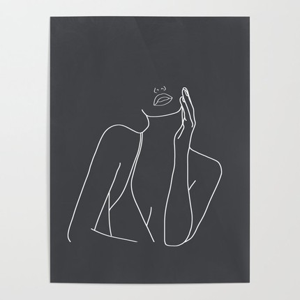 Click for more info about Minimal Line Art of a Woman Poster by nadja1