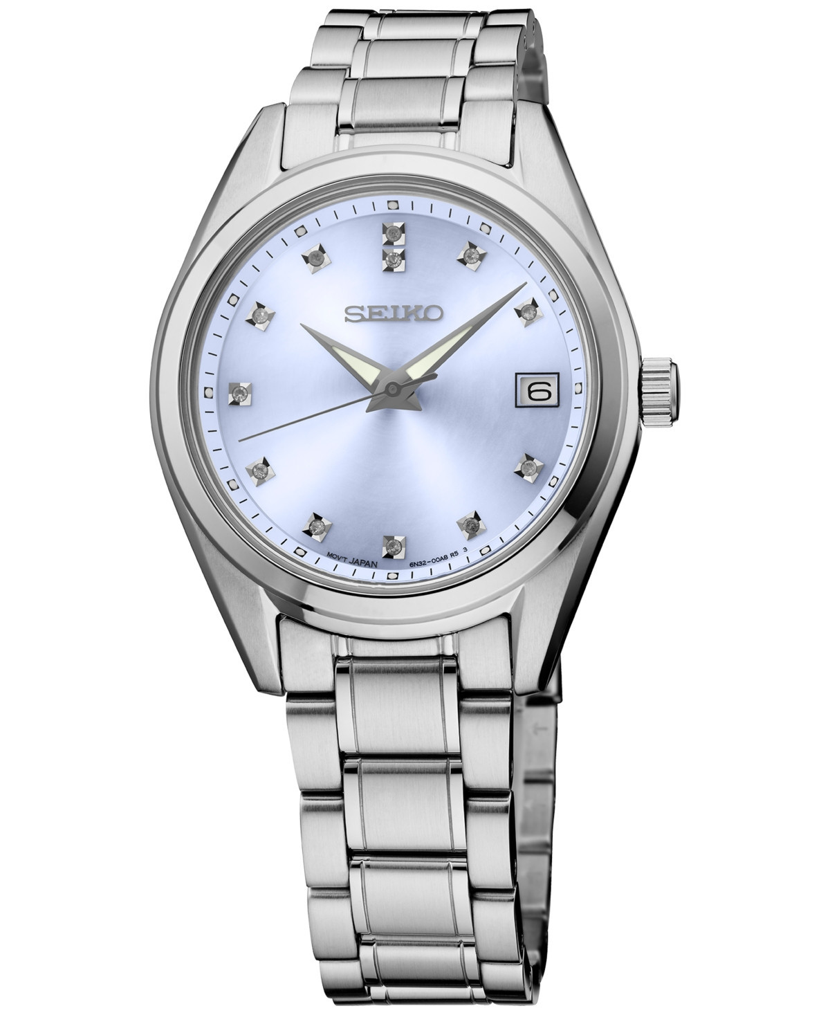 Seiko Women's Stainless Steel Bracelet Watch 32mm - Light Blue | Macy's