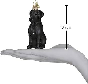 Old World Christmas Black Labrador Dog Collection Glass Blown Ornaments for Christmas Tree | Amazon (US)