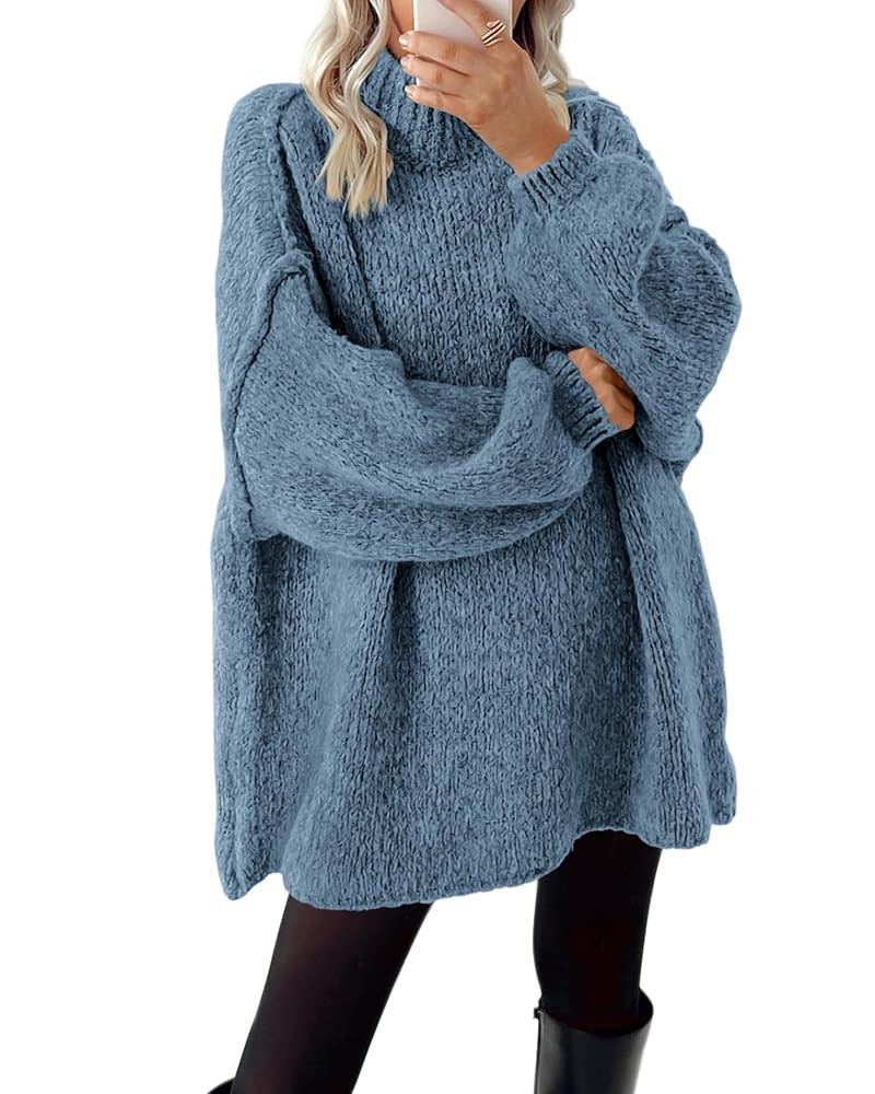 BTFBM Sweaters for Women Fall 2025 Long Sleeve Mock Neck Cable Knit Oversized Sweater Pullover To... | Amazon (US)