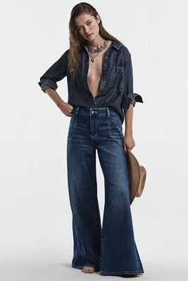 Pilcro High-Rise Wide-Leg Trouser Jeans | Anthropologie (UK)