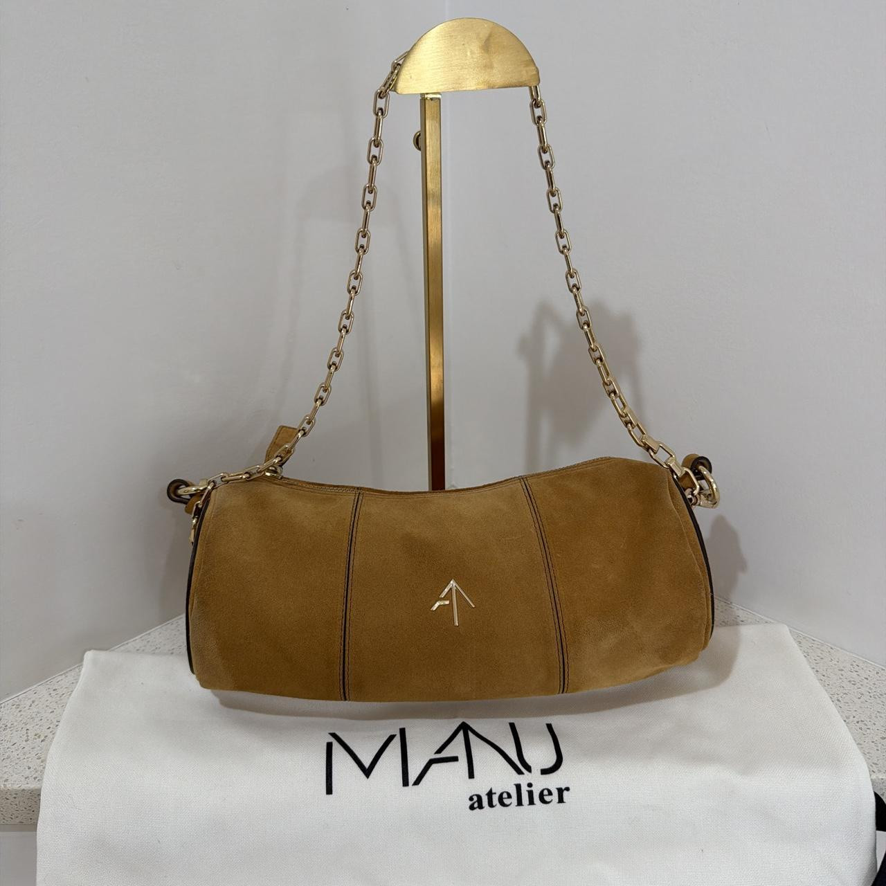 Manu Atelier brown suede shoulder bag #luxury #suede | Depop | Depop US