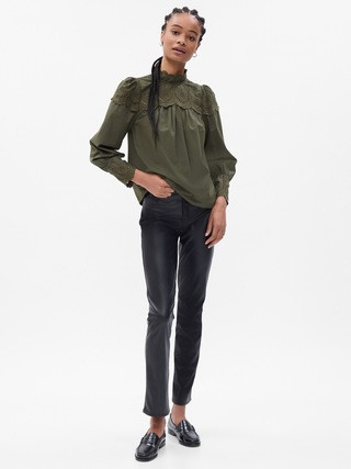 Eyelet Mockneck Shirt | Gap (US)