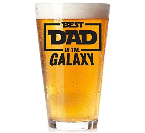 Best Dad in the Galaxy - Funny Star Wars Gift for Dad Starwars - 16oz Pint Glass Drinking Cup | Amazon (US)