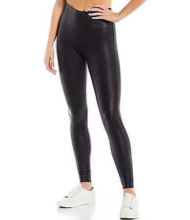 Spanx Faux-Leather Leggings - L | Dillards