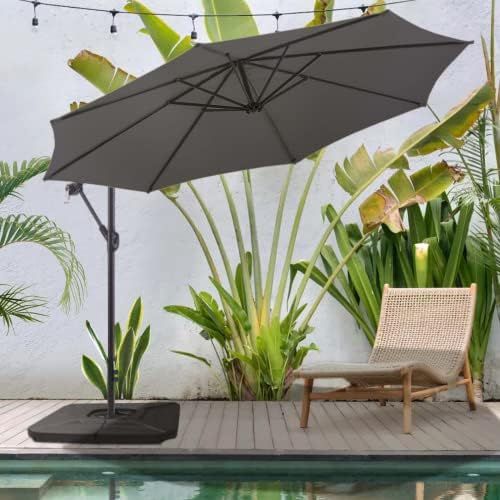 BLUU BANYAN 10 FT Patio Offset Umbrella Outdoor Cantilever Umbrella Hanging Umbrellas, 24 Month F... | Amazon (US)