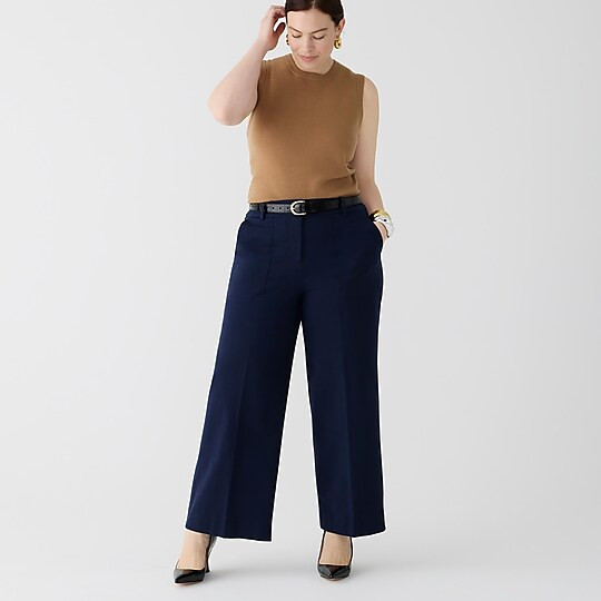Wide-leg pant in bi-stretch cotton | J. Crew US