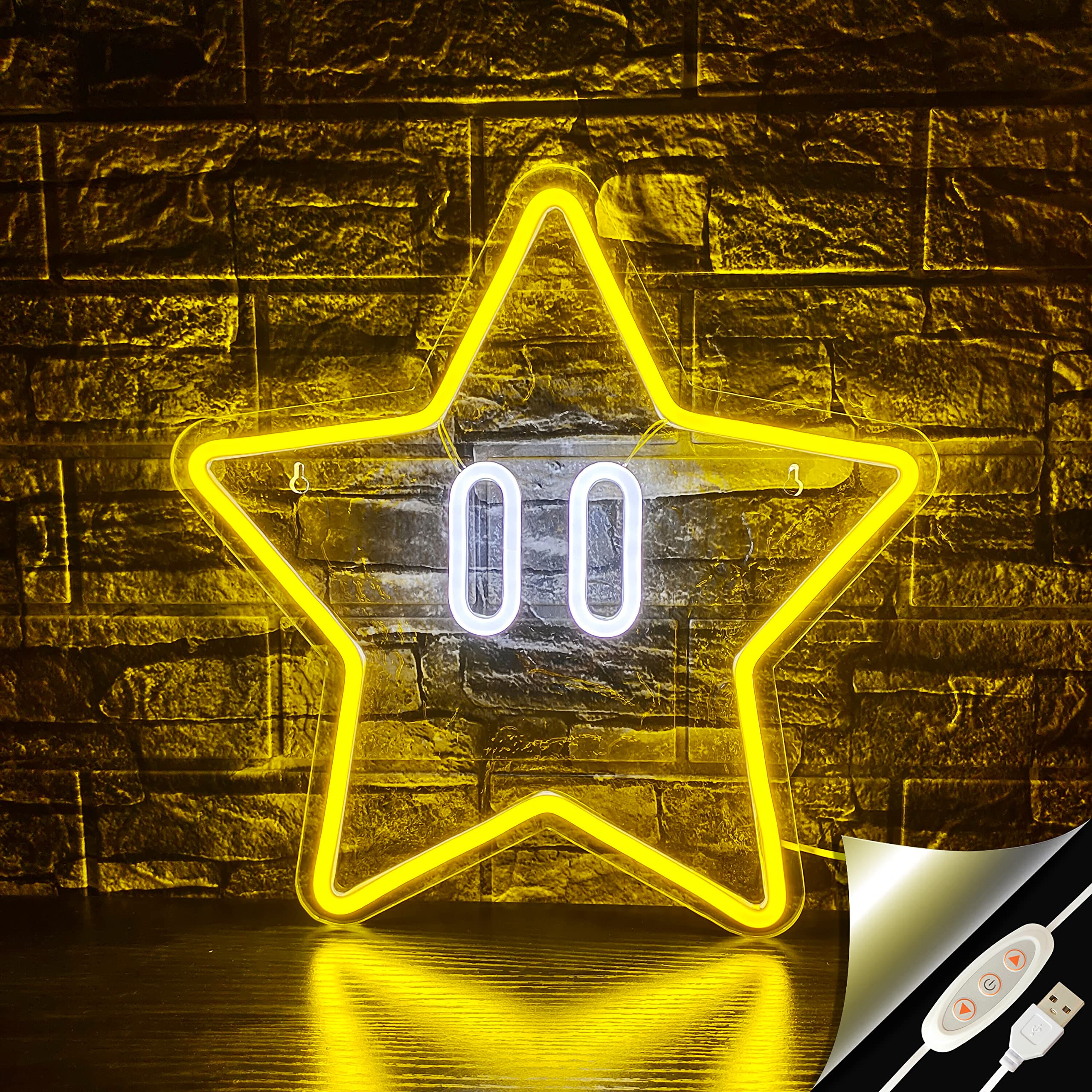 Star Neon Sign, Gaming Neon Sign for Game Room Decor, Man Cave, Kids Room,Super Star Gaming Wall ... | Amazon (US)