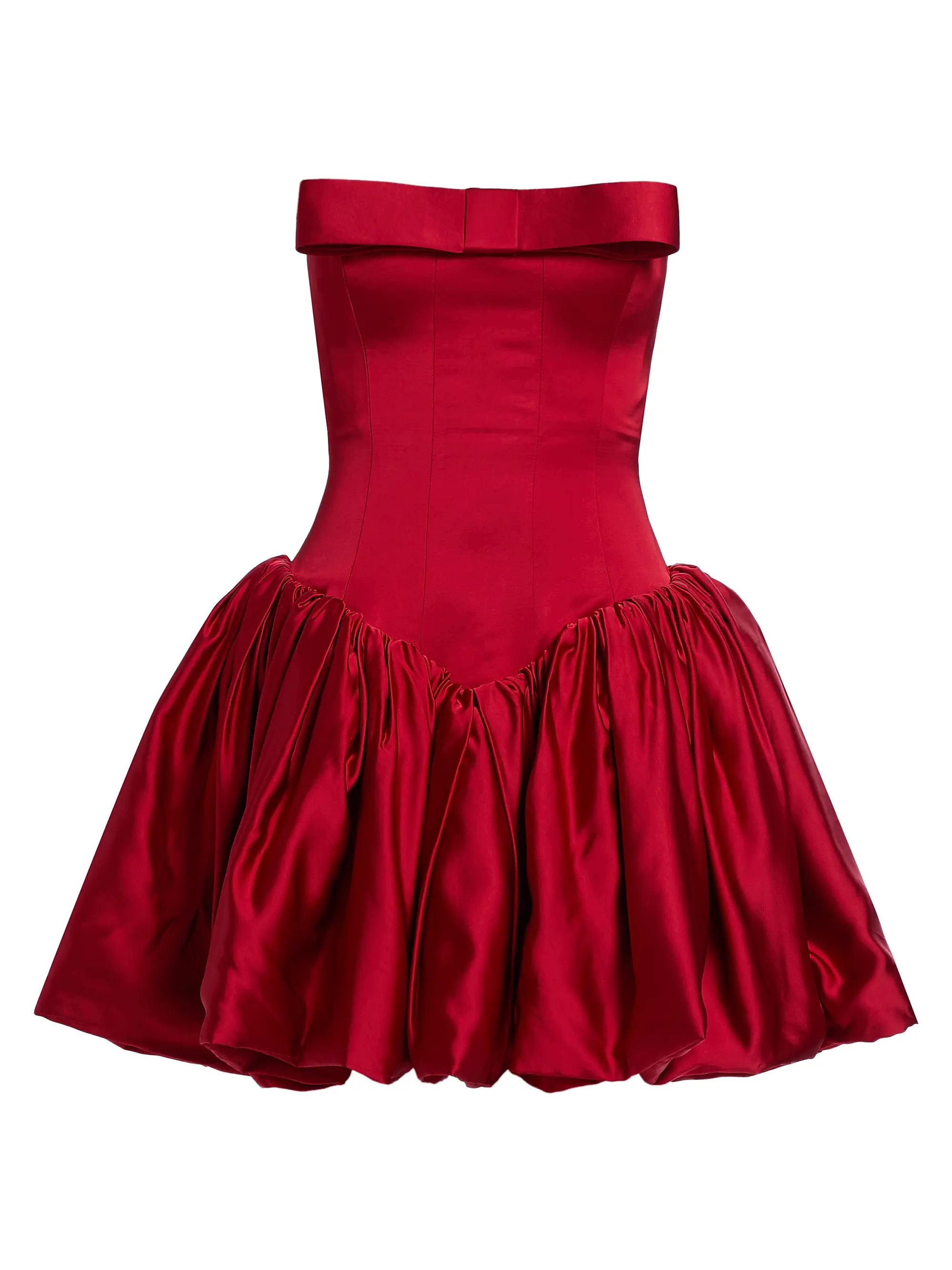 Mirelle Bow-Detailed Satin Fit & Flare Minidress | Saks Fifth Avenue