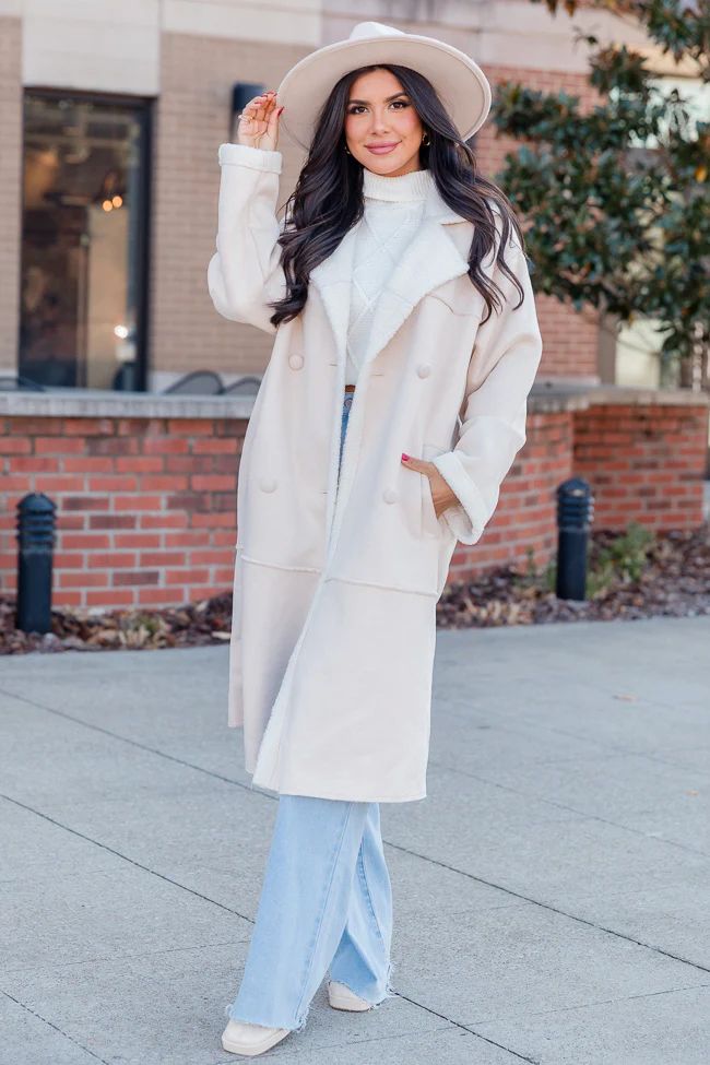 Winter Wishes Brown Sherpa and Suede Coat FINAL SALE | Pink Lily