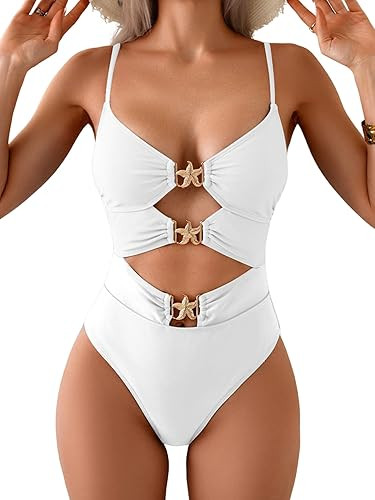 Eomenie Sexy One Piece Swimsuit for Women Cutout Monokini Bathing Suit Starfish Beach Resort Swim... | Amazon (US)