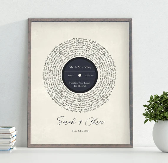 Vinyl Record Song Lyrics Custom Gift Music Lover Music Lyrics | Etsy | Etsy (US)