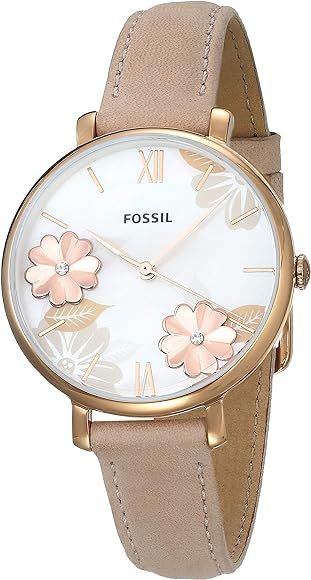 Fossil Women Jacqueline Stainless Steel and Leather Casual Quartz Watch | Amazon (US)