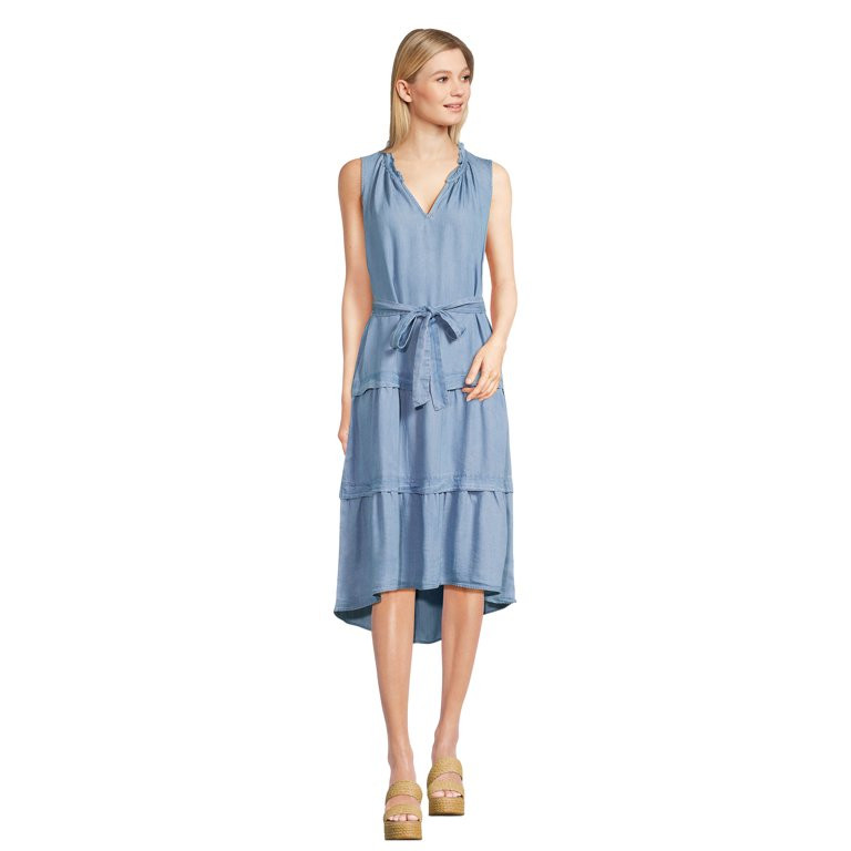 The Pioneer Woman Sleeveless Tiered Midi Dress, Women's, Sizes XS-3X | Walmart (US)