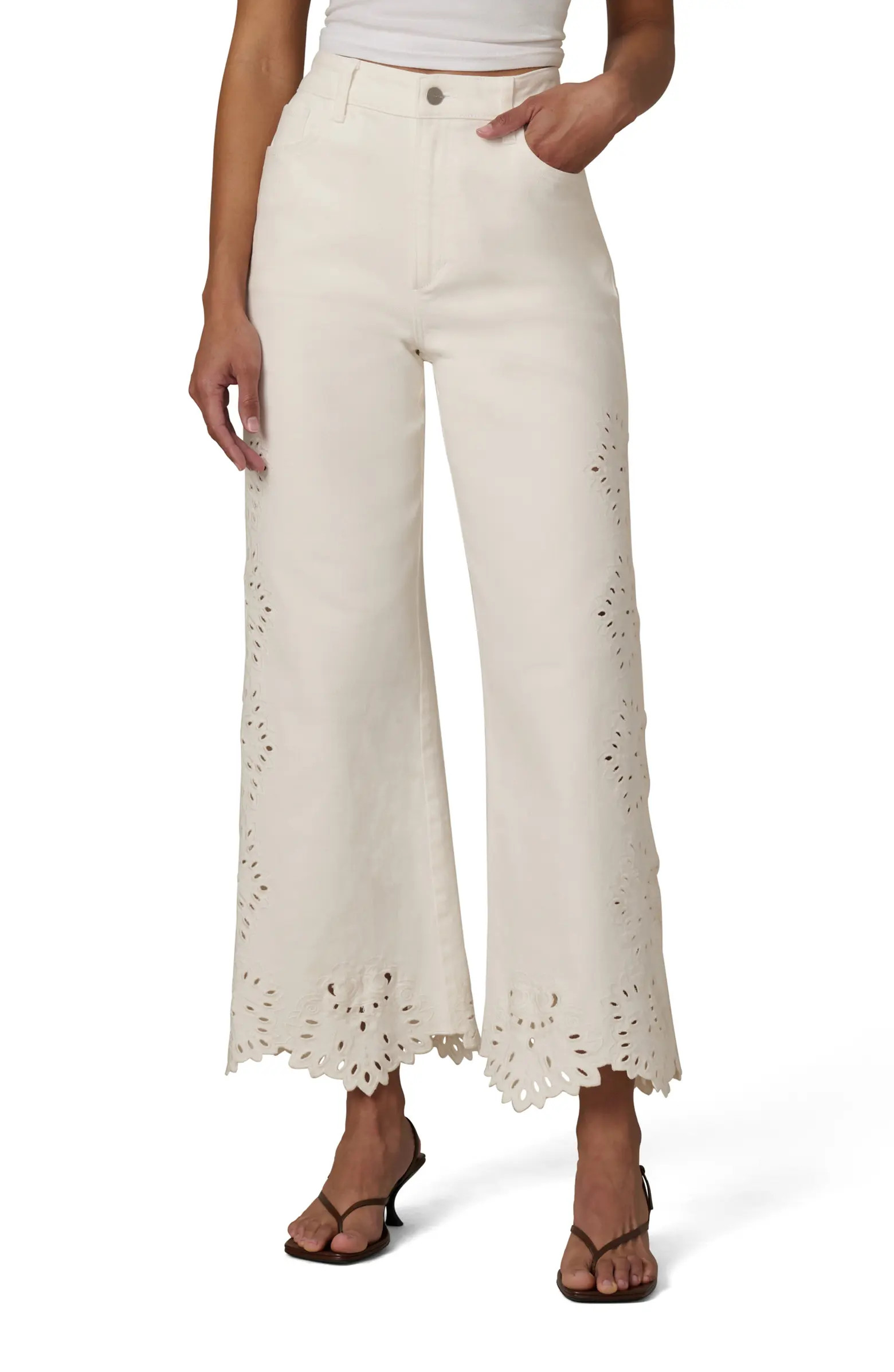 The Mia Embroidered High Waist Ankle Straight Leg Jeans | Nordstrom