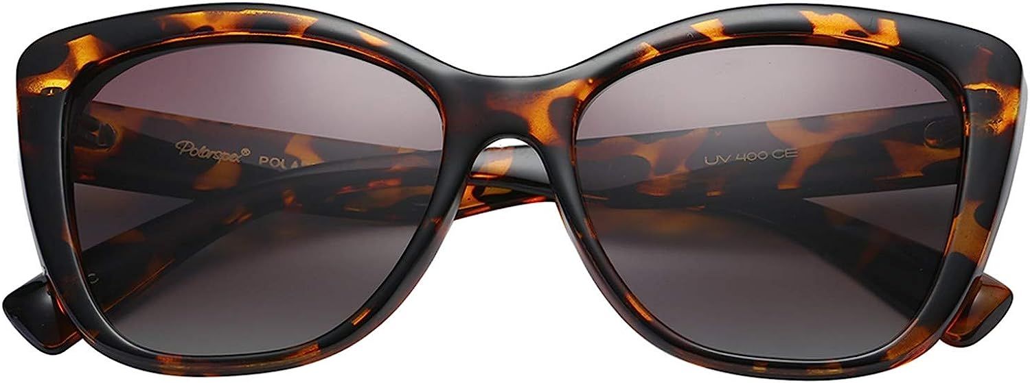 Polarspex Polarized Woman's Classic Jackie-O Cat Eye Retro Fashion Sunglasses | Amazon (US)