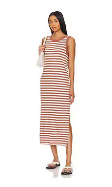 Sanctuary Midi Dress in Washed Clay & Birch Stripe from Revolve.com | Revolve Clothing (Global)