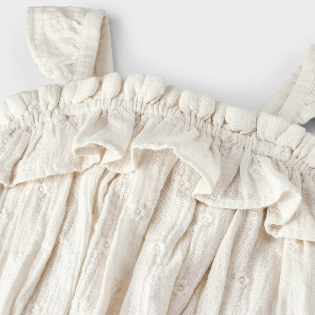 Baby Girls' Floral Printed Romper - Cat & Jack™ Cream/White | Target