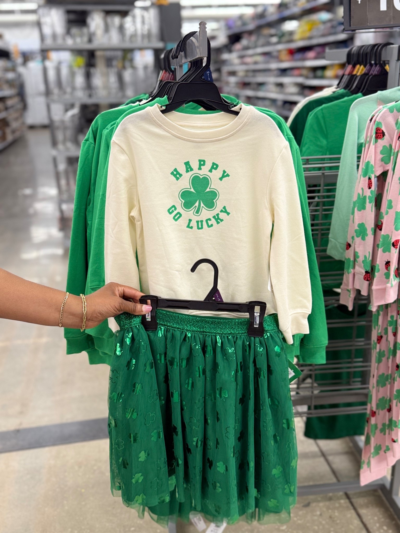 The kids’ St. Patrick’s Day outfits at Walmart were too cute to walk past 💚☘️ Perfect for school parties, class pictures, or just a fun little festive moment. Do y’all celebrate St. Patrick’s Day with your kids?

#LTKKids