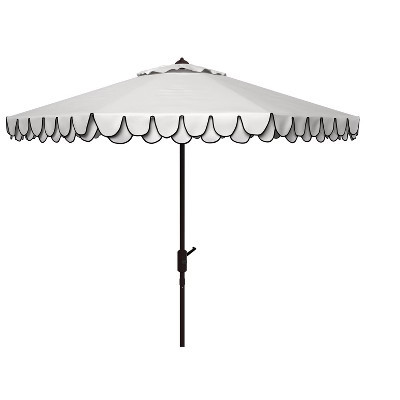 UV Resistant Elegant Valance 9Ft Auto Tilt Umbrella - PAT8006 - Ivory/Navy - Safavieh | Target