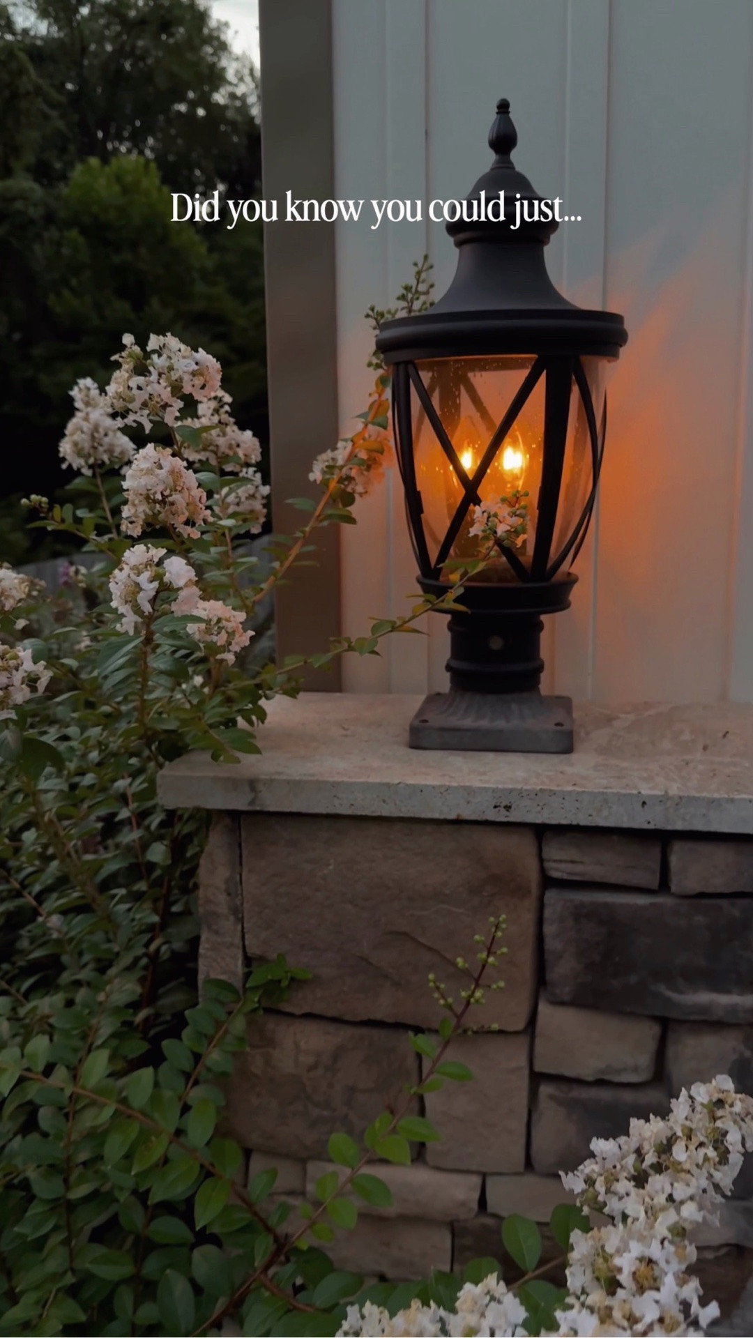 It really is that easy to turn your basic outdoor lights into flickering, moody lanterns. You’d never know these weren’t real gas flames! 🔥

#LTKHome