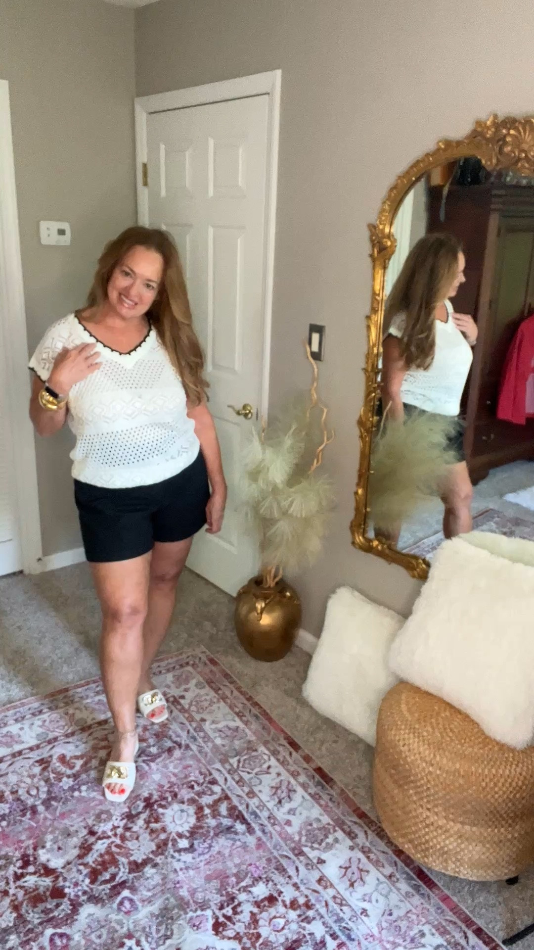 Beach Vacation ready with this pretty crochet top trimmed in black. Summer Perfect .

#LTKgrwm #LTKMothersDay #LTKTravel