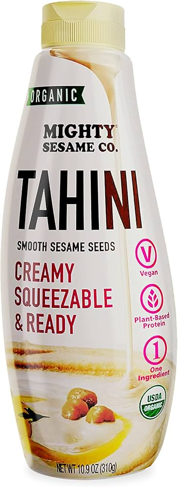 Mighty Sesame Co. Organic Tahini, Squeezable Creamy & Ready Tahini Paste, 10.9oz | Gluten Free, V... | Amazon (US)