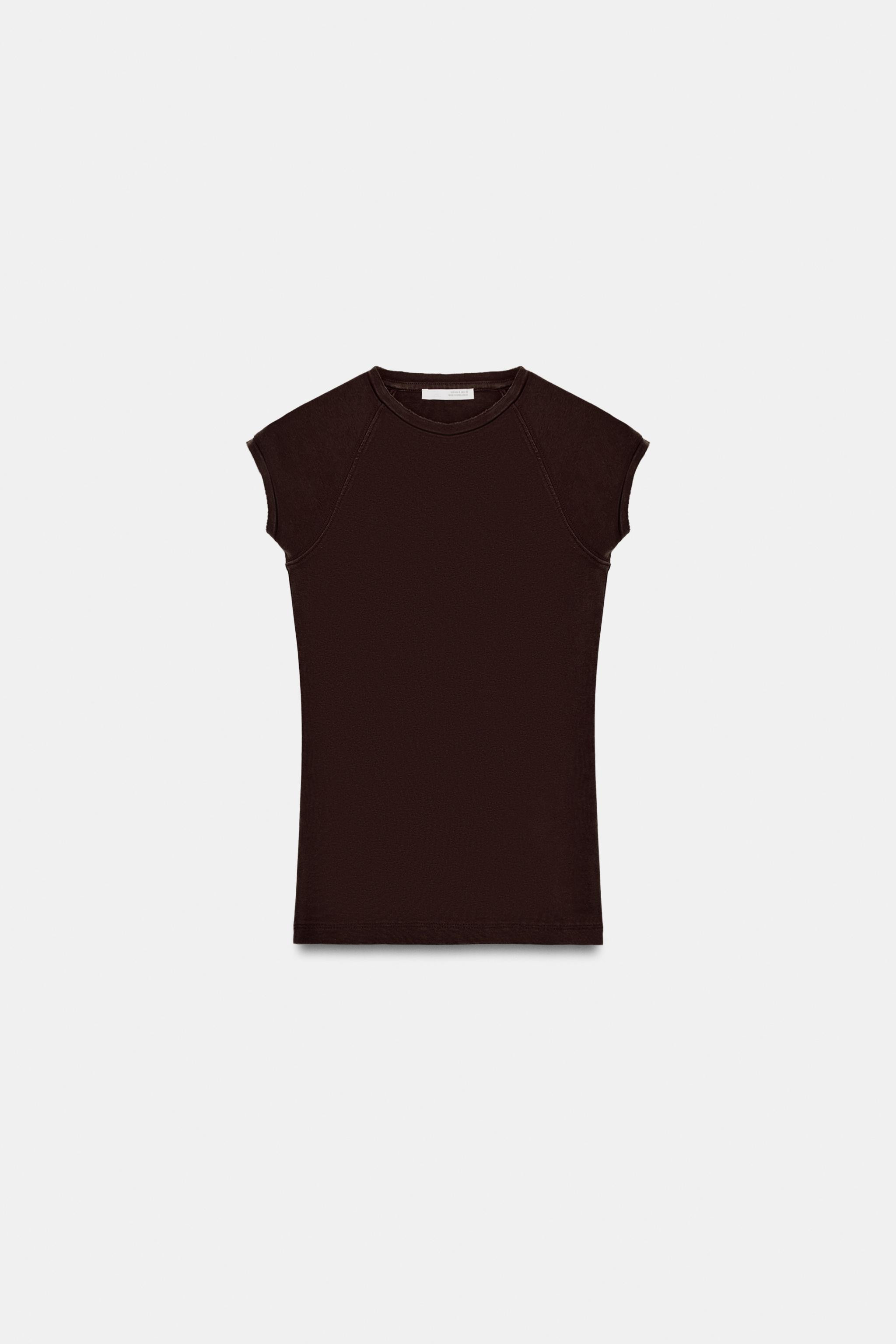 T-SHIRT IN VERWASCHENER OPTIK MIT RAGLANÄRMELN | Zara DE