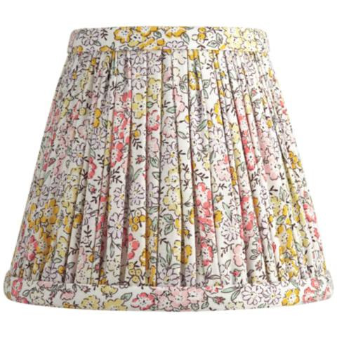 Springcrest Nelle Yellow Peach Floral Pleated Clip-On Lamp Shade 3.5x6x5 - #8692H | Lamps Plus | Lamps Plus