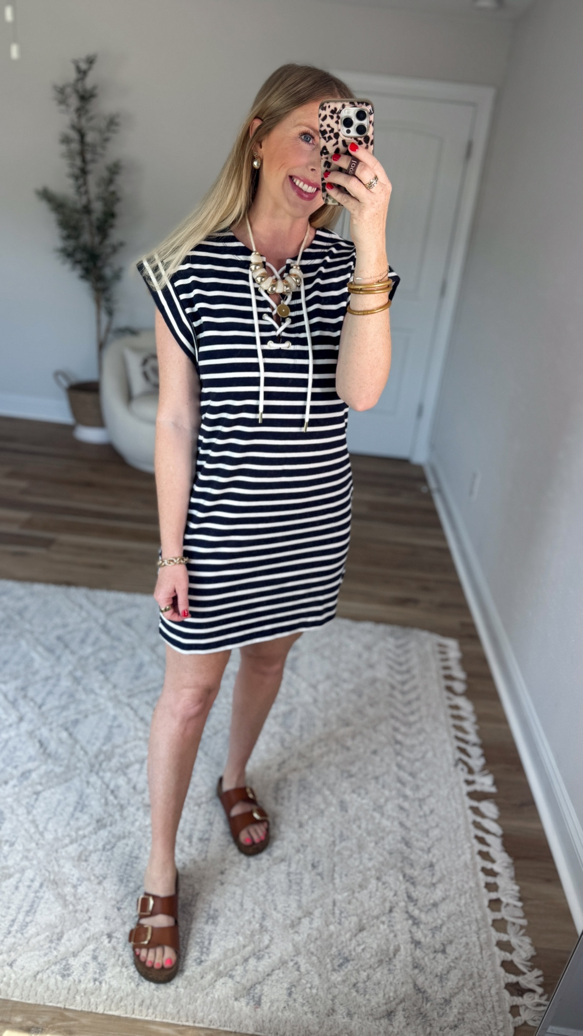Daily try on, Walmart outfit, Walmart fashion, Walmart try on, striped lace up dress 

#LTKmomlife #LTKootd