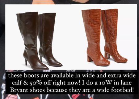 Boots available is wide and extra wide calf options on sale right now!! Wide foot bed too so I wear a 10W! 

#LTKfindsunder100 #LTKplussize #LTKsalealert