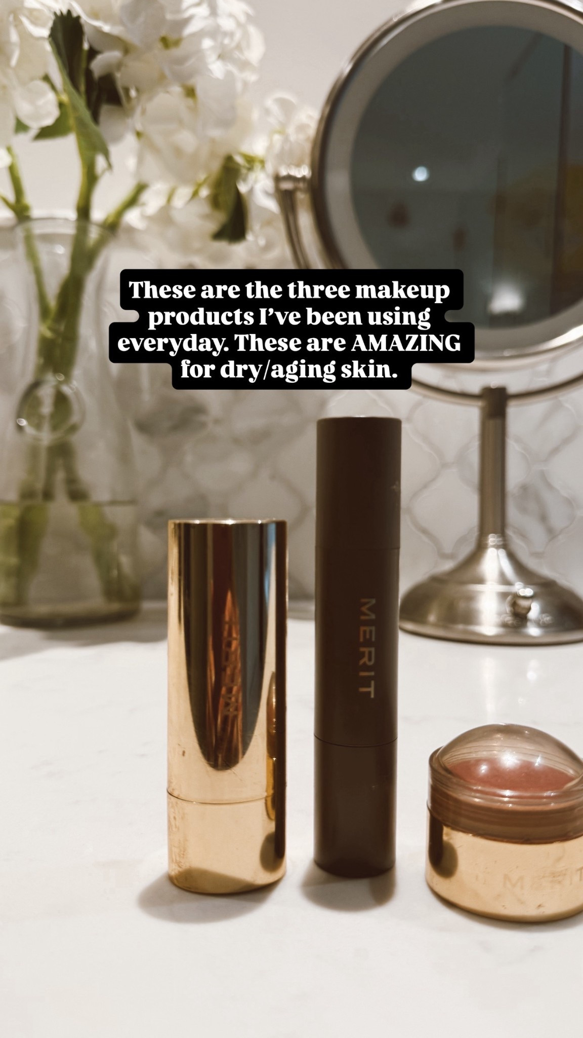 Everyday makeup must-haves. Great for dry or aging skin!!!