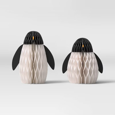 2pc Paper Honeycomb Penguin Christmas Figurine Set - Wondershop™ | Target
