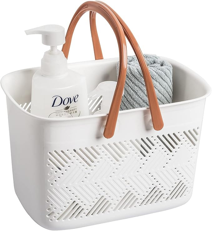Portable shower caddy Tote, Plastic Storage Caddy Basket with Handle for College, Dorm, Bathroom,... | Amazon (US)