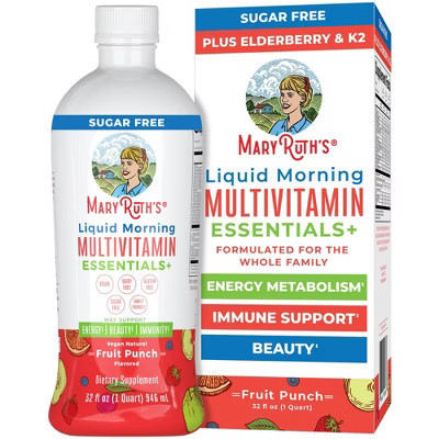 MaryRuth's Morning Multivitamin Liquid, Fruit Punch, 32 oz | Target