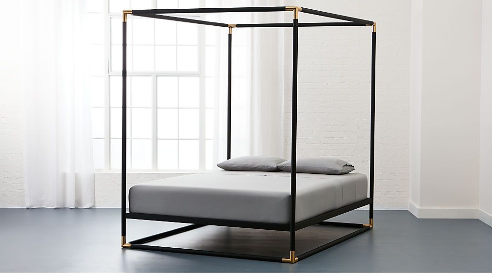 frame black metal canopy bed | CB2 | CB2