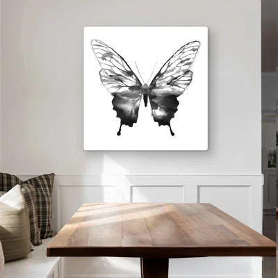 Black Butterfly Sketch - Minimalist Metal Print for Home Decor | Wayfair North America