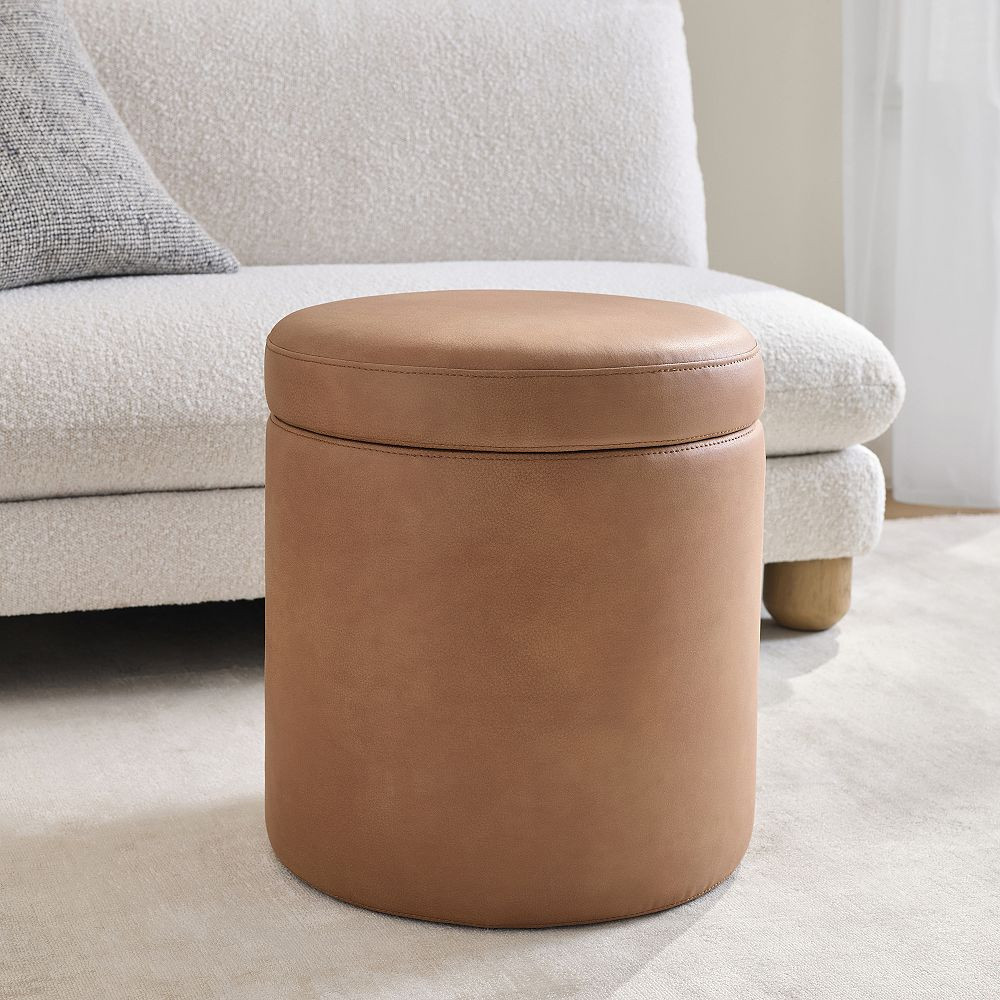 Simple Round Storage Ottoman | Pottery Barn Teen