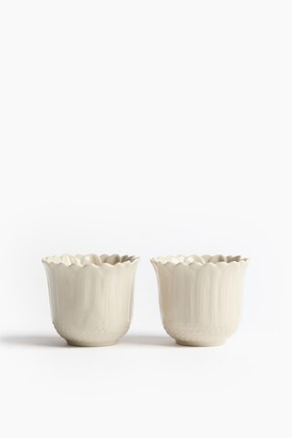 H & M - 2-Pack Stoneware Egg Cups - Beige | H&M (US + CA)