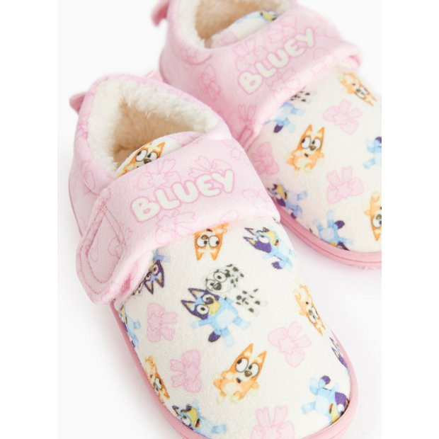 Buy Bluey Character Print Pink Cupsole Slippers 4-5 Infant | Slippers | Argos | argos.co.uk