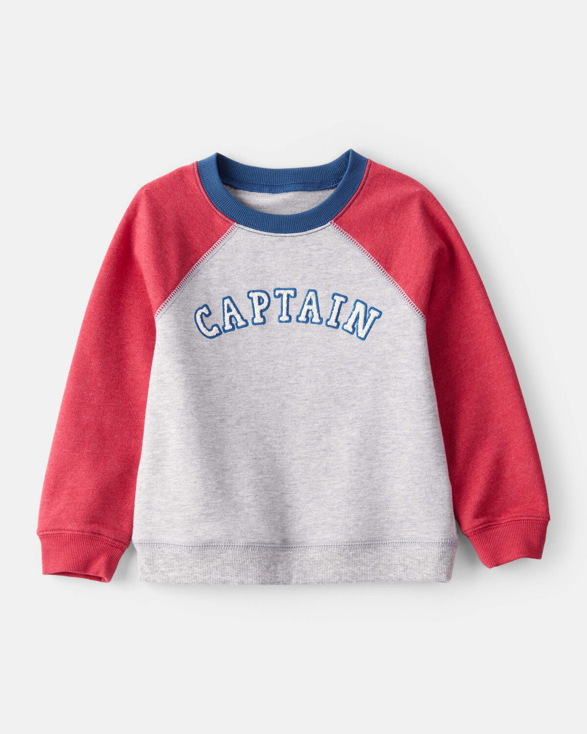 Toddler Boy French Terry Long-Sleeve Pullover Sweatshirt - Grey/Red | Carter's Inc
