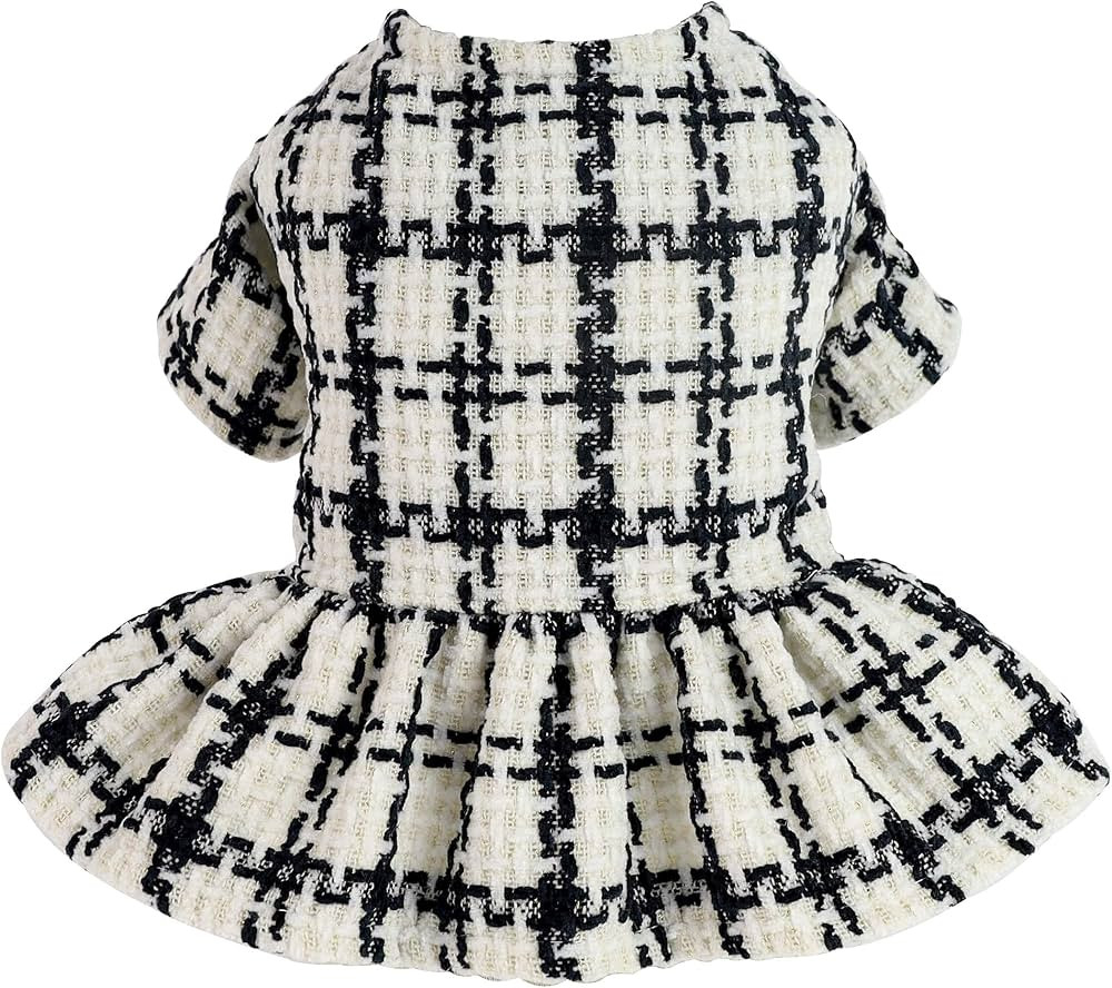 Fitwarm Vintage Plaid Dog Dresses Thermal Doggie Sweatshirt Pet Winter Clothes Puppy Girl One-Pie... | Amazon (US)