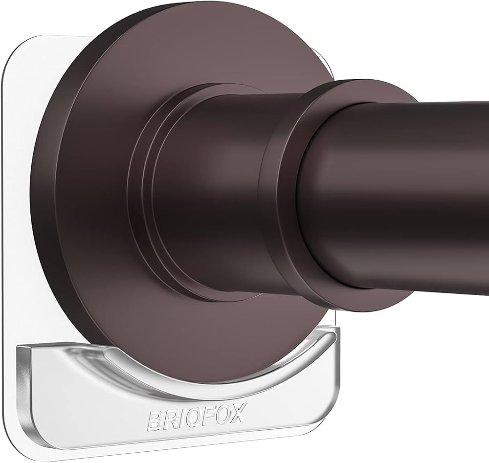 BRIOFOX Adhesive Shower Curtain Rod Holder | No Drilling | Invisible Wall Mount Holder | Transpar... | Amazon (US)