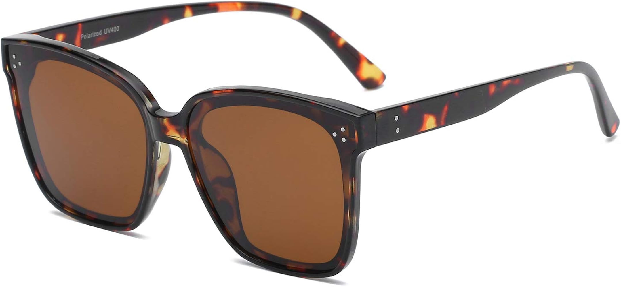 DUSHINE Oversized Square Polarized Sunglasses For Women With Rivets Retro Vintage UV Protection | Amazon (US)