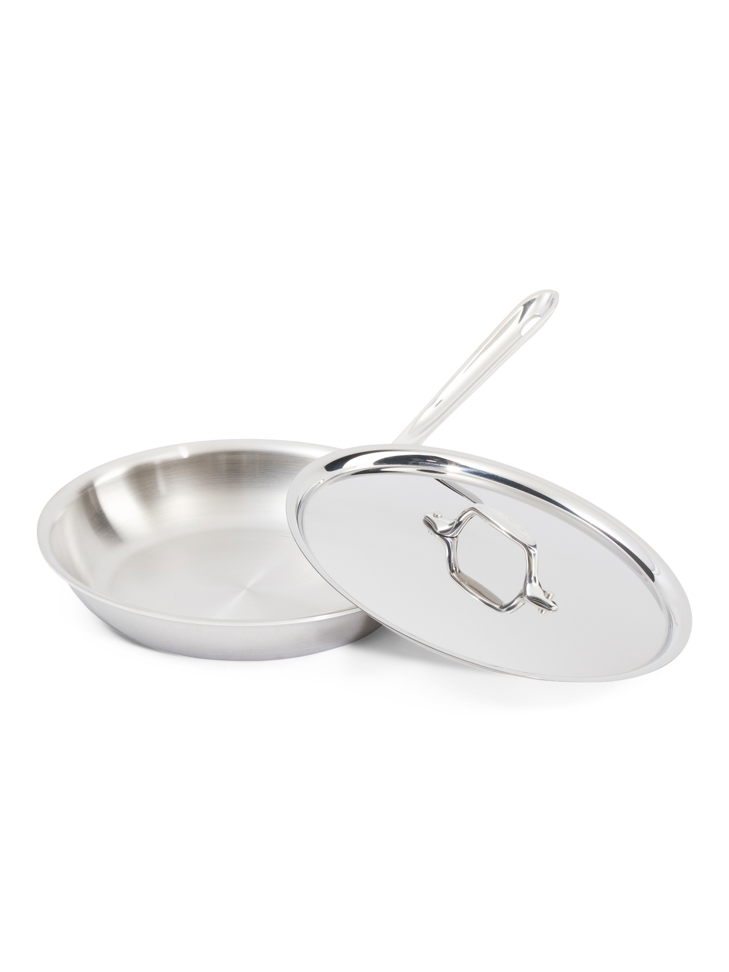 10in 5-ply Stainless Steel Fry Pan With Lid Slightly Blemished | TJ Maxx