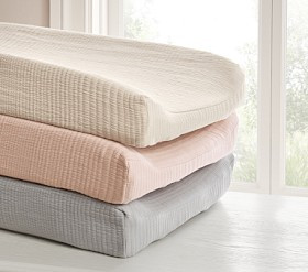west elm x pbk Organic Matelasse Changing Pad Cover | Pottery Barn Kids