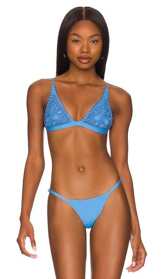 Ivy Reversible Bikini Top in Maya Blue | Revolve Clothing (Global)
