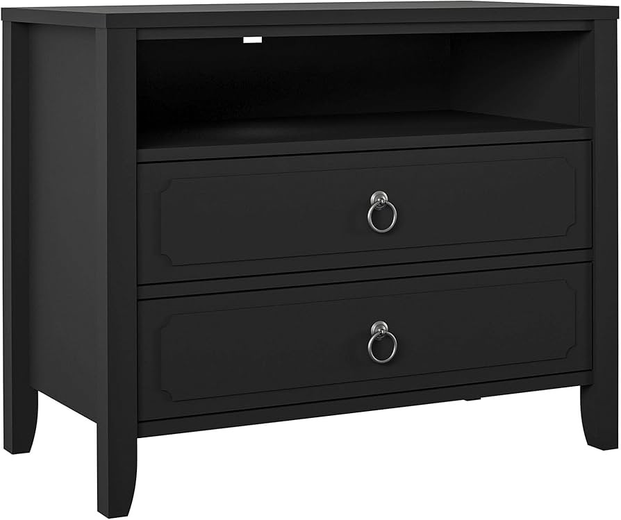Novogratz Her Majesty 2 Drawer Nightstand, Black | Amazon (US)