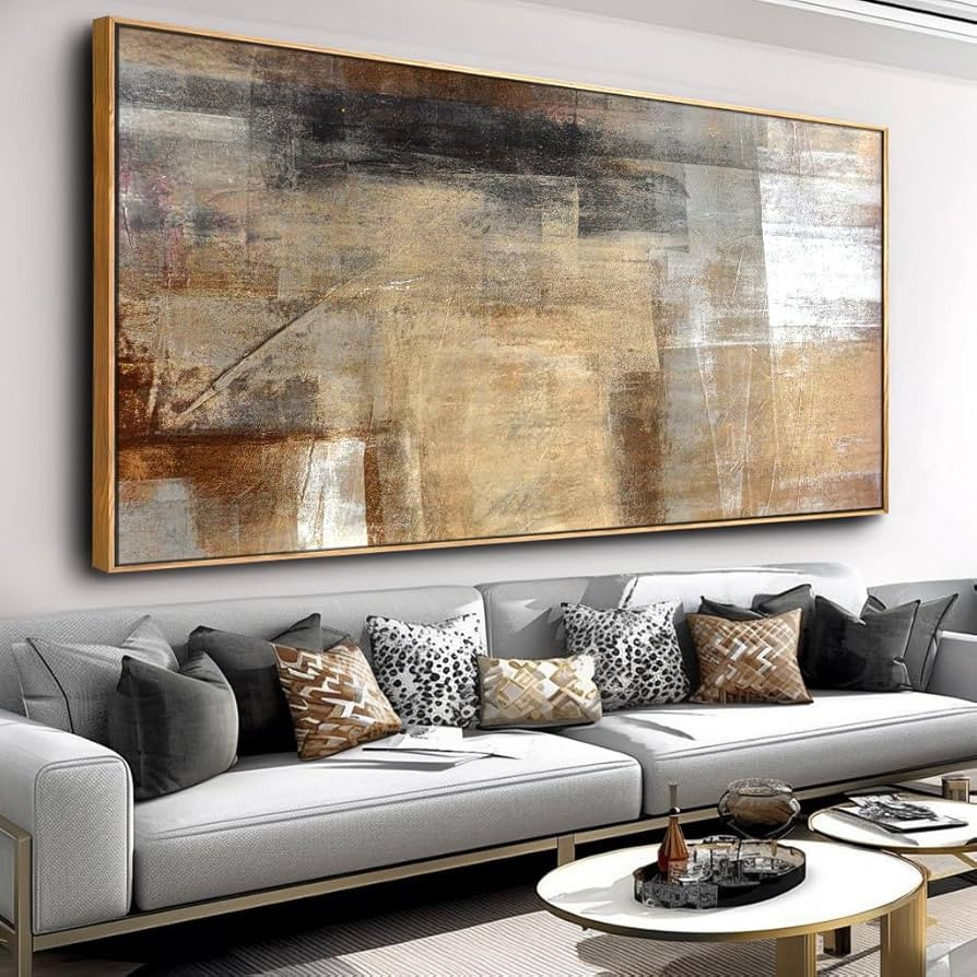 Wall Art Abstract Wall Decor Yellow Black Ink Canvas Painting Modern Artwork for Living Room Bedr... | Amazon (US)